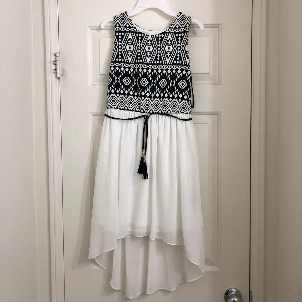 BCX Girls Formal Black white sleeveless dress